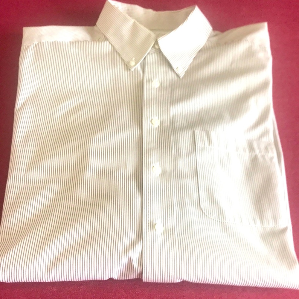 Roundtree & Yorke (Gokd Label) Brown Striped Long Sleeve Shirt.